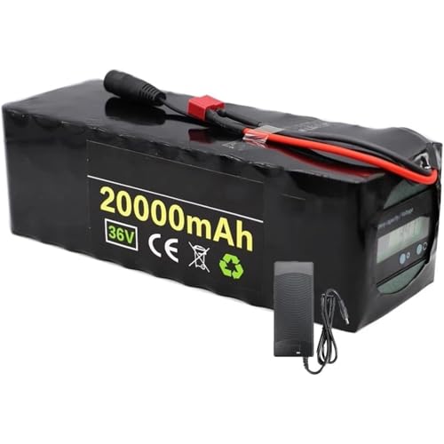 36V 20Ah Lithium-Ionen E-Bike Akku Pack mit BMS und Ladegerät, kompatibel mit 200W-1000W Motoren, ideal für Elektrofahrräder und Roller von Generisch