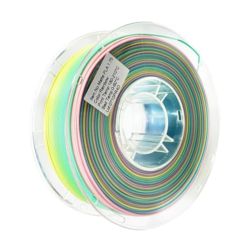 3D -Druckfilament - PLA Pro Plus Spool | 3D -Drucker -Filament Multicolour | Langlebig 1,75 Mm Regenbogendruckmaterial | Kreatives Accessoire -Bundle Für Künstlerische Modelle Prototyping Handwerk von Generisch