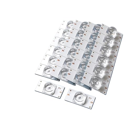 3V 6VLamp Perlen mit optischem Linsenfilter for 32-75 Zoll TV-Reparatur mit 2M Kabel Hintergrundbeleuchtung Streifen Zubehör(LG-Round(6V),100PCS) von Generisch