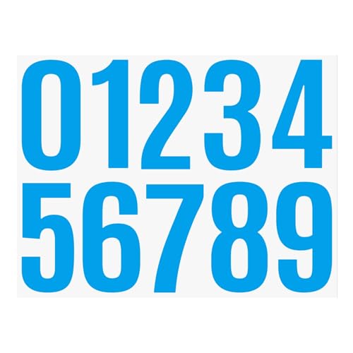 4 Inch Number Vinyl Label Stickers Self Adhesive Number Decals Large Mailbox Number Signs Number Labels For Car Home Multicolor Namen Aufkleber Auto (Blue, One Size) von Generisch