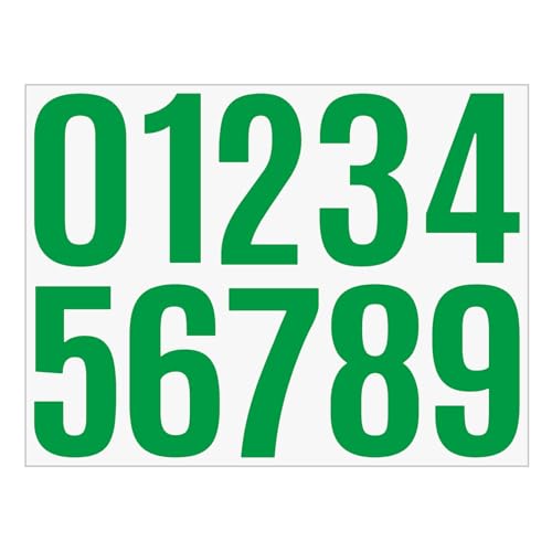 4 Inch Number Vinyl Label Stickers Self Adhesive Number Decals Large Mailbox Number Signs Number Labels For Car Home Multicolor Namen Aufkleber Auto (Green, One Size) von Generisch