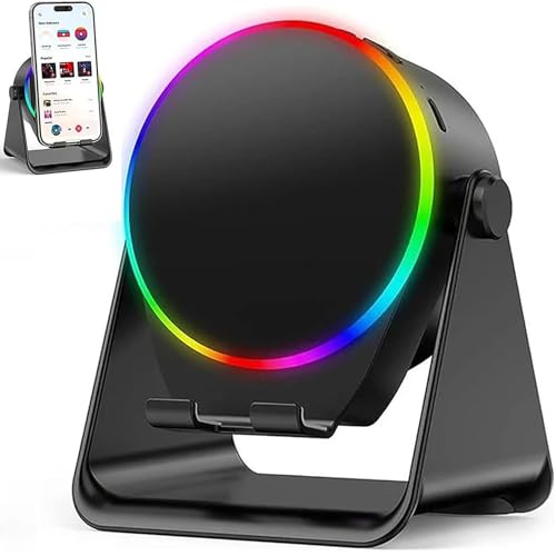 4-in-1 360° Rotating Bluetooth Speaker Stand, Wireless Induction Bluetooth Speaker Anti-Slip Base HD Surround Sound Foldable,for Home/Car/Outdoor 2025 Multi-Functional Gift for Men/Women(Black) von Generisch