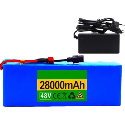 48V 28Ah Lithium-Ionen E-Bike Akku mit BMS Schutz und Ladegerät, kompatibel mit 200W bis 1000W Motoren, XT60 Anschluss von Generisch