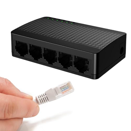 5-Port-Ethernet- ,Gigabit Netzwerk- | 5-Port-Hochgeschwindigkeits-Netzwerkverbindungszubehör,Adaptive Funktion Energiesparender Ethernet- ,T von Generisch