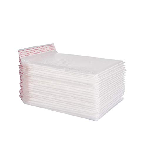50 Stück Luftpolsterumschläge, 13 x 18 cm Selbstklebende Versandtaschen, Selbstklebend, Wasserdicht Gepolsterte Versandumschläge, Undurchsichtig (White) von Generisch