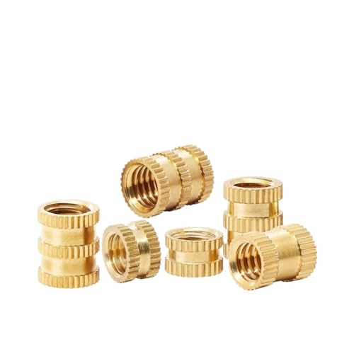 50 Stück M3 M4 M5 M6 Gewinde Messing Hot Melt Einsatzmutter Gewinde Wärmeformung Injektion Rändelmuttern Einbettungsmutter 3D-Druckerteile(50pcs M4x6(H) x5(OD)) von Generisch