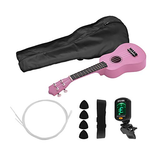53,3 cm farbige akustische Sopran-Ukulele-Ukulele, Ukulelen-Set, Lindenholz mit Tragetasche, Ukulelengurt, Saiten, Plektren, Stimmgerät von Generisch