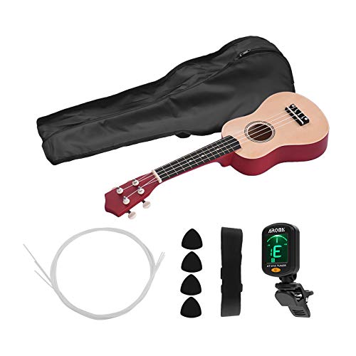 53,3 cm farbige akustische Sopran-Ukulele-Ukulele, Ukulelen-Set, Lindenholz mit Tragetasche, Ukulelengurt, Saiten, Plektren, Stimmgerät von Generisch