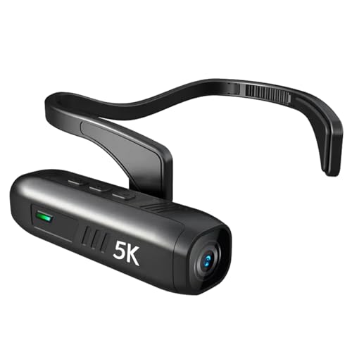 5K Kopfmontierte Kamera, tragbare WiFi-Videokamera, Camcorder, Webcam, 30 MP, Anti-Shake, IPX5, wasserdicht, mit 120°-Weitwinkelobjektiv, unterstützt App-Steuerung für Vlog-Videoaufnahmen von Generisch