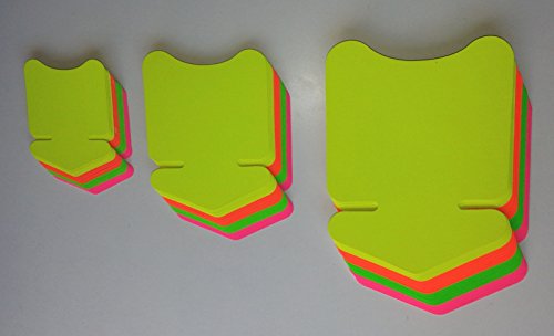 60 Pfeile - Sortiment Preisschilder aus Neon Karton gemischt 3 Größen 270g/qm und 380g/qm Werbesymbole von Generisch