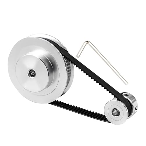 60T 20 Zähne 2GT Riemenscheibensatz Riemenbreite 6mm Untersetzung 3:1 Bohrung 3~14mm 3D-Drucker Synchronräder 2M GT2 Zahnriemensatz(610mm,60T10B 20T6.35B) von Generisch