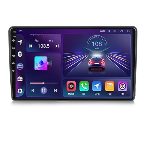 9 Zoll HD Touchscreen Android 12 Autoradio für Focus Built-in CarPlay Android Auto Unterstützung DSP FM AM DVR Mirror Link BT 5.0 HiFi RDS DAB GPS Navi Backup Kamera Lenkradsteuerung (M700S) von Generisch