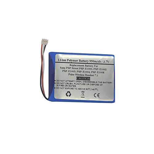 950mAh 3.7V Ersatzakku für Sony PSP Street PSP-E1000, PSP-E1002, PSP-E1003, PSP-E1004, PSP-E1008, Pulse Wireless Headset 7.1 von Generisch