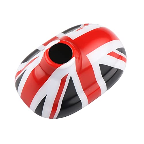 ABS Kunststoff Radio Signal Antenne Dekoration Trim Aufkleber Abdeckung Schale für Mini Cooper R55 Clubman R56 Hatchback 2006~2014 (Union Jack Black A, Type A) von Generisch