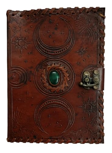 Aashita Creations Tagebuch, handgefertigt, Leder, geprägt, mit Metallschloss, Größe 15,2 x 20,3 cm, 1000 Stück Aashita Creations Tagebuch, handgefertigt, Leder, geprägt, mit Metallschloss, Größe 15,2 x 20,3 cm, 1000 Stück von Generisch