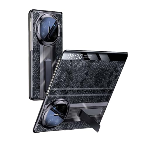 Abdeckung Für Huawei Mate X6, Sichtbares Fenster Flip Echtes Leder Hülle Faltbare Ständer Luxus Rundumschutz Handyhülle,Schwarz,Mate X6 Abdeckung Für Huawei Mate X6, Sichtbares Fenster Flip Echtes Leder Hülle Faltbare Ständer Luxus Rundumschutz Handyhülle,Schwarz,Mate X6 von Generisch