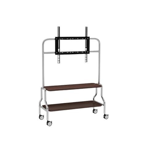 Abnehmbarer TV-Bodenständer aus Edelstahl für 101,6-203,2 cm (40-80 Zoll) große Fernseher, 360° drehbares Design mit doppellagigem Stauraum, ideal für Wohnzimmer und Schlafzimmer von Generisch