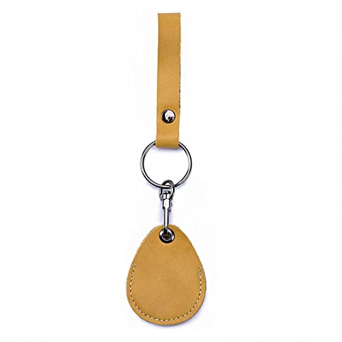 Airtag Schlüsselanhänger, Airtag Anhänger, Airtag Hülle kompatibel mit Apple Airtag Anhänger, Airtag Halter, Airtag Case - Leder - Set (Yellow) von Generisch