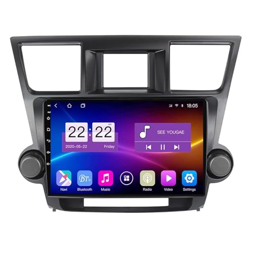 Android 11 Autoradio 25,4 cm Touchscreen für Toyota Highlander 2007–2013 mit kabellosem CarPlay Android Auto Unterstützung DAB DSP BT 5.0 RDS HiFi GPS Navigation FM AM Backup Kamera SWC (8Core + 6G + Android 11 Autoradio 25,4 cm Touchscreen für Toyota Highlander 2007–2013 mit kabellosem CarPlay Android Auto Unterstützung DAB DSP BT 5.0 RDS HiFi GPS Navigation FM AM Backup Kamera SWC (8Core + 6G + von Generisch