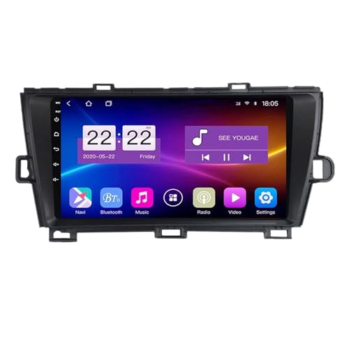 Android 11 Autoradio 9 Zoll IPS Touchscreen für Toyota Prius 2009–2015 mit kabellosem CarPlay Android Auto Unterstützung DAB DSP BT 5.0 RDS HiFi GPS Navigation FM AM Backup Kamera SWC(B,8Core + 3G + von Generisch