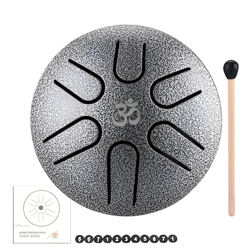 Anti-Stress-Trommeln - Sorgenfreie Trommel | Handpan Trommel mit 6 Tönen Stahltrommel zur Entspannung der Miniaturzungentrommel Zungentrommel für Handpan Instrument Anti-Stress-Trommeln - Sorgenfreie Trommel | Handpan Trommel mit 6 Tönen Stahltrommel zur Entspannung der Miniaturzungentrommel Zungentrommel für Handpan Instrument von Generisch