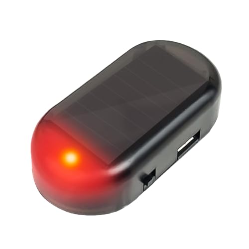 Auto-Alarmlicht blinkend – Simuliertes Auto-Alarmsystem, Alarm-Warn-LED- , Diebstahlsicherheitslicht mit USB-Anschluss, Solar-Fahrzeug-Alarmanzeige für die meisten Autos / 2 x 2,5 x 1,5 cm von Generisch
