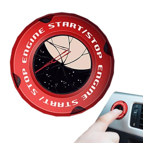 Auto -Startabdeckung, Startabdeckung,Push Start -Taste -Zubehör | Dekorative Rotationsdekorationen Abziehbilder für das Armaturenbrett Rad Stoßfänger Joystick Rocker Stopp von Generisch