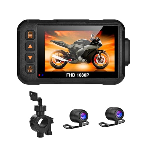 Autokamera Dash Cam vorne und hinten | 3 Zoll Auto DVR Kamera DVR für Motorrad mit 1080P Weitwinkel Wasserdicht für Motorrad vorne und hinten von Generisch
