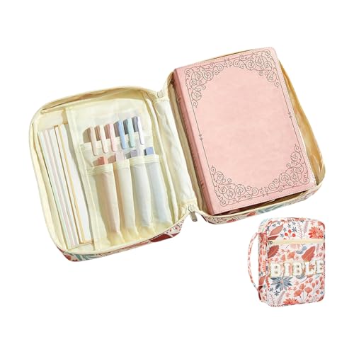 BIBLE -Tragetasche - Buchcover, Blumendruck | Großer Reißverschlussbeutel mit Schutztasche für Bibelaufbewahrung, ästhetischer Organisator für Teenager, Mädchen, Reisen und Kirchengebrauch BIBLE -Tragetasche - Buchcover, Blumendruck | Großer Reißverschlussbeutel mit Schutztasche für Bibelaufbewahrung, ästhetischer Organisator für Teenager, Mädchen, Reisen und Kirchengebrauch von Generisch