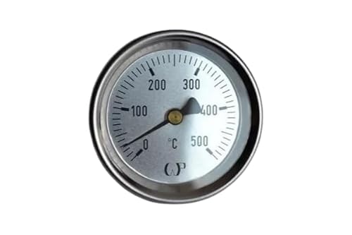 Backofenthermometer – Ofenthermometer bis 500°C – Thermometer für Pizzaofen, Grill & Räucherofen – Einbau-Thermometer für Türmontage – Temperaturanzeige für Gusstür im Pizzaofen von Generisch