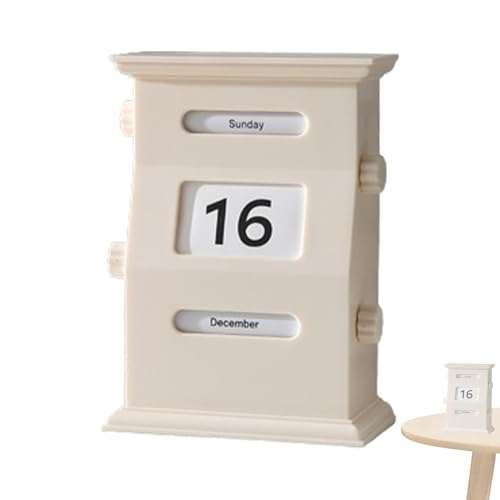 Block Calendar, Retro Desktop, Calendar Blocks, Desk Decorations Date, Perpetual for Home, Decor Colleagues, Friends, Family, Stylish Wooden Daily Use Gift 6.1x4.33x0.79 inches von Generisch