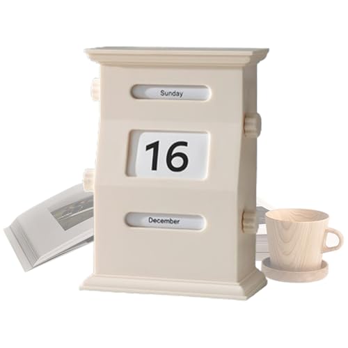Blockkalender Für Schreibtische | Blöcke Schreibtisch Date Display Desk | Retro -Blockkalender Für Desktops | Retro -Kalender Blockdaten Display Schreibtische Dekorationen | Desktop -Datumblöcke Für K von Generisch