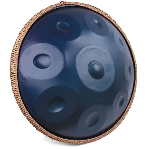Blue Harmonic Handpan Drum in D-Moll 9 Noten 55.9 cm Steel Tongue Drum mit Soft Bag - Klangheilung, Meditation, Yoga - Hand Pan Percussion Instrument von Generisch