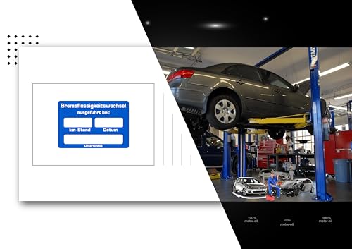 Bremsflüssigkeitswechsel Aufkleber 10 Stück – Service Zettel KFZ beschreibbar, Wartungsaufkleber, Service Aufkleber, Kundendienst KFZ Service Werkstatt Aufkleber (10 Stück) von Generisch