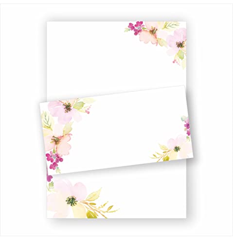 Briefpapier florales Motiv I Set Briefpapier/Briefumschläge von Generisch