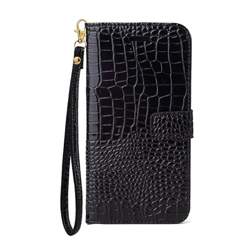 Brieftaschen-Hülle Für iPhone 14/14pro/14pro Max/14 Plus, Klapphülle Mit Kreditkartenfach, Stoßfeste Lederhülle Mit Krokodilmuster,14,Black von Generisch