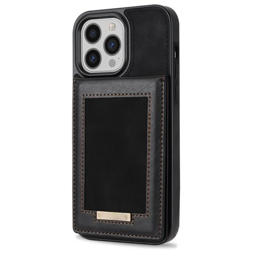 Brieftaschen-Hülle Für iPhone 16/16plus/16Pro/16pro Max, Lederhülle Im Business-Stil Mit RFID-blockierendem Kartenhalter Und Standfunktion,16pro,Black von Generisch