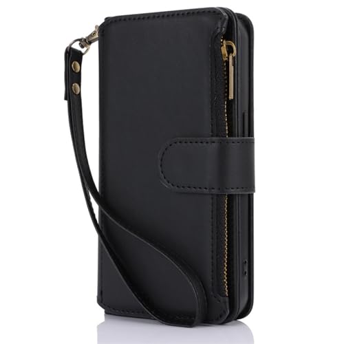 Brieftaschenhülle für iPhone 16/16 plus/16 pro/16 pro max, magnetische Klapphülle mit Reißverschluss, Kartenfächern, Handschlaufe, RFID-blockierende Lederhülle Brieftaschenhülle für iPhone 16/16 plus/16 pro/16 pro max, magnetische Klapphülle mit Reißverschluss, Kartenfächern, Handschlaufe, RFID-blockierende Lederhülle von Generisch