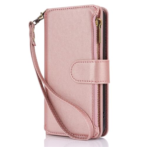 Brieftaschenhülle für iPhone 16/16 plus/16 pro/16 pro max, magnetische Klapphülle mit Reißverschluss, Kartenfächern, Handschlaufe, RFID-blockierende Lederhülle Brieftaschenhülle für iPhone 16/16 plus/16 pro/16 pro max, magnetische Klapphülle mit Reißverschluss, Kartenfächern, Handschlaufe, RFID-blockierende Lederhülle von Generisch