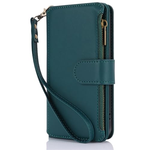 Brieftaschenhülle für iPhone 16/16 plus/16 pro/16 pro max, magnetische Klapphülle mit Reißverschluss, Kartenfächern, Handschlaufe, RFID-blockierende Lederhülle Brieftaschenhülle für iPhone 16/16 plus/16 pro/16 pro max, magnetische Klapphülle mit Reißverschluss, Kartenfächern, Handschlaufe, RFID-blockierende Lederhülle von Generisch