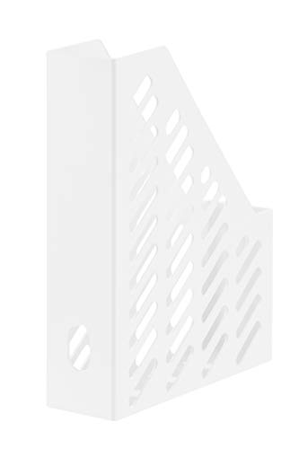 Büro Sammler für Zeitschriften und Papiere Hochformat Stehsammler dekorativ und stabil (Weiß, 6er Set) von Generisch