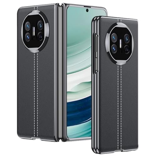 Business-Lederhülle Für Huawei MateX5, Telefonabdeckung Aus Gehärtetem Glas (9H), Schlanke, Kratzfeste Hülle Mit Luxuriöser Beschichtung,Black von Generisch