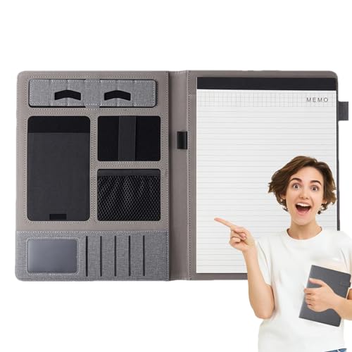 Business-Padfolio, Business-Planer, Notizblock im Lieferumfang enthalten, professioneller PU-Leder-Padfolio-Dokumenten-Organizer für Lebenslauf, Tablet, Telefon Business-Padfolio, Business-Planer, Notizblock im Lieferumfang enthalten, professioneller PU-Leder-Padfolio-Dokumenten-Organizer für Lebenslauf, Tablet, Telefon von Generisch