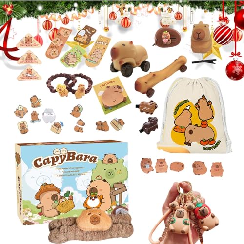 Capybara-Adventskalender 2024, 24-Tage-Weihnachts-Countdown-Kalender, Weihnachts-Countdown-Schlüsselanhänger-Spielset, Capybara-Spielzeugkalender-Advent für die Feiertage Weihnachten Capybara-Adventskalender 2024, 24-Tage-Weihnachts-Countdown-Kalender, Weihnachts-Countdown-Schlüsselanhänger-Spielset, Capybara-Spielzeugkalender-Advent für die Feiertage Weihnachten von Generisch