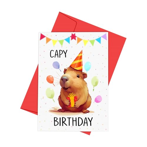 Capybara Geburtstagskarte - humorvolle Grüßekarte, süßes Tierdesign | Unterhaltsame Geburtstagsnotiz, skurrile Kunst, Karten für besondere Anlässe, kreative Tierillustration, Feier für Familie, Freund Capybara Geburtstagskarte - humorvolle Grüßekarte, süßes Tierdesign | Unterhaltsame Geburtstagsnotiz, skurrile Kunst, Karten für besondere Anlässe, kreative Tierillustration, Feier für Familie, Freund von Generisch