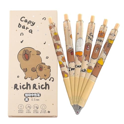 Capybara Stifte - Capybara Stifte Tintenstift | Süße 0.5mm Gel-tintenstifte | Capybara Gelstift Set | Kugelschreiber Stifte Set | Cartoon Capybara Kugelschreiber Für Schule, Büro, Schreibwaren von Generisch