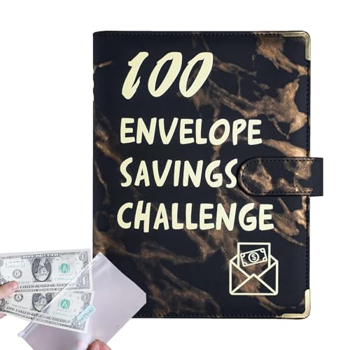 Cash Envelope System - wiederverwendbares Set, Budget -Ordner - PU Leder, Sparkassen -Trackerbuch | 100 Umschläge Challenge Binder für die tägliche Kostenplanung, der Budget -Organisator spart 5.050 U Cash Envelope System - wiederverwendbares Set, Budget -Ordner - PU Leder, Sparkassen -Trackerbuch | 100 Umschläge Challenge Binder für die tägliche Kostenplanung, der Budget -Organisator spart 5.050 U von Generisch
