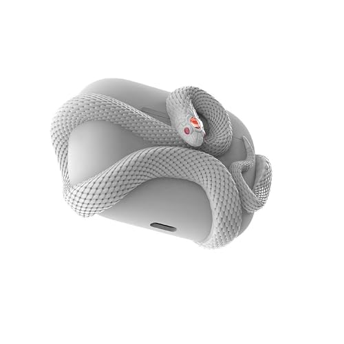 Creative 3D Snake Wireless Earphone Protective Case, Horrible Snake Wireless Earphone Case, Gothic Headset Protective Box Headphone Cover Compatible for AirPods Pro/Pro 2/AirPods 3 (White) von Generisch