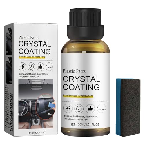 Crystal Coating for Car Plastic Parts, Plastics Restorer Refurbish Agent with Sponge, Plastic Restorer Interior Refurbish Agent for Cars, Easy to Use Car Refresher, Great Gloss Protection (1pcs) von Generisch