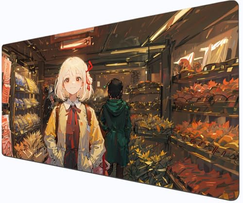 Cute Anime Mouse Pad, Maus-Pad XXL (90 x 40 x 3 cm/35,4 x 15,7 x 1,16 Zoll) Large Size - Cute Retro Girl Mouse Pad - Non slip Base - Suitable for Office and Home Decoration von Generisch